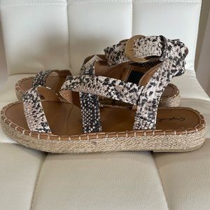 Qupid Snakeskin Espadrille
